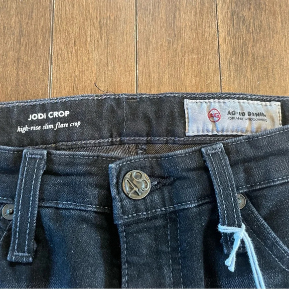 NWT Ag Jeans Jodi HIGH RISE FLARE CROP 26W/26L Black - Picture 5 of 7